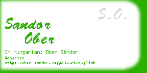 sandor ober business card